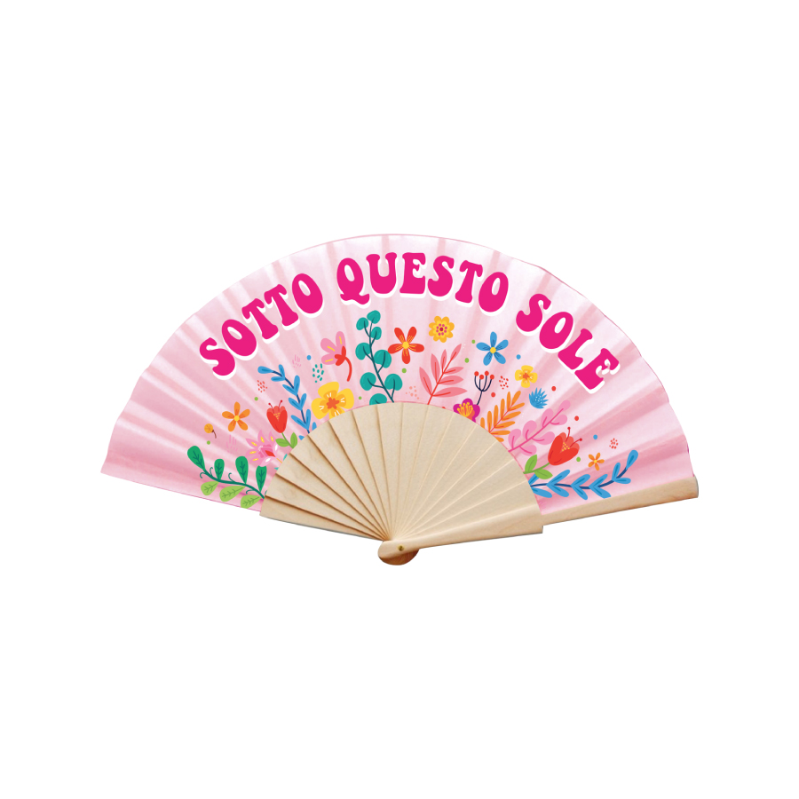 Ventaglio con scritta Sotto questo sole